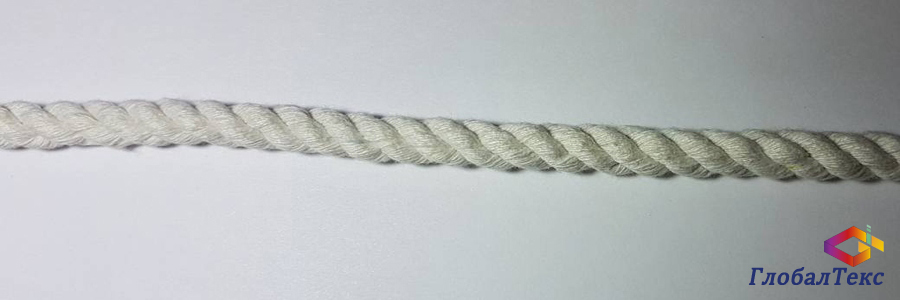 Канат хлопчатобумажный тросовой свивки (3-х прядный) 14 мм