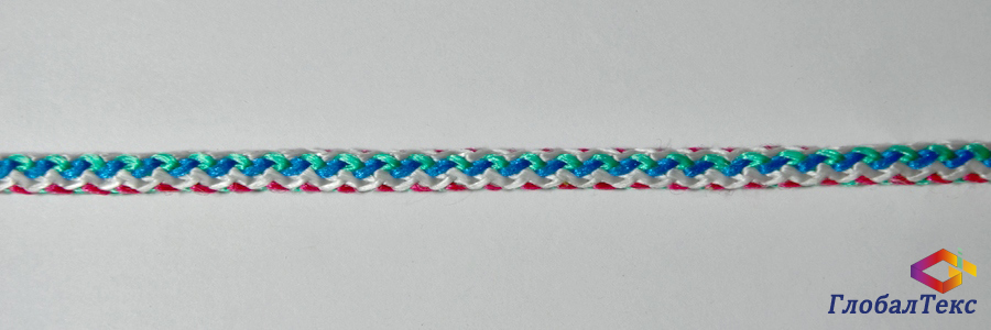 Шнур (веревка) вязаный полипропилен ПП цветной 6 мм